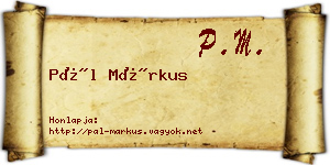Pál Márkus névjegykártya